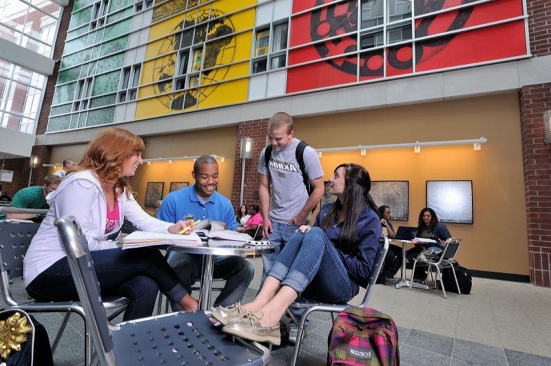 Students from the Williams Honors College gather for a study session